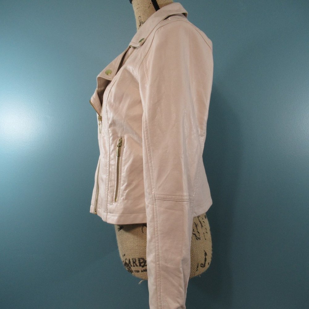 JLO Jennifer Lopez Beige Moto Jacket - Picture 3 of 11